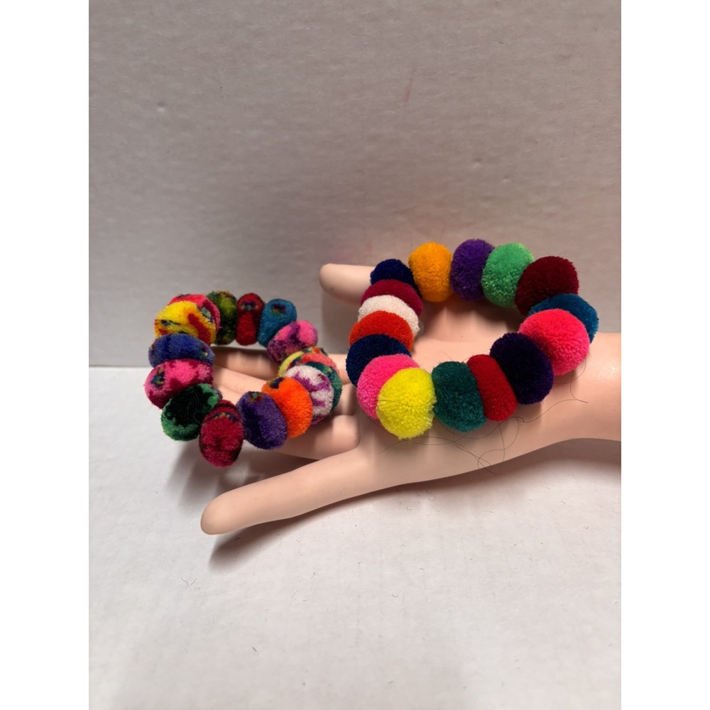 Peruvian Soft elastic bun wrap hair tie scrunchie colorful multicolor setโ of 2